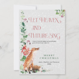 Laat Heaven & Natuur Waterverf Woodland zingen Feestdagenkaart