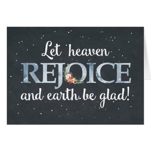 Laat Heaven Rejoice Kerstmis Poinsettia op zwart (Voorkant Horizontaal)