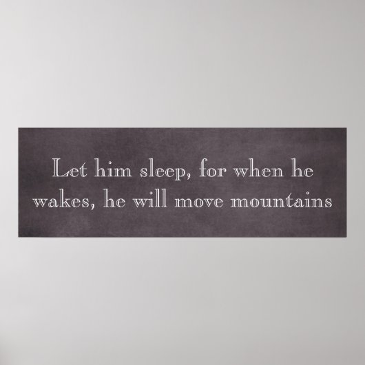 Laat hem de bergen Baby Quote in de slaapstand zet Poster (Voorkant)
