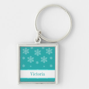 Laat hem Premium Sleutelhanger sneeuwen, Aqua