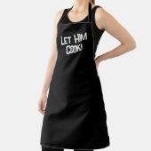 Laat Hem stedentaal koken Zwart wit Schort (Insitu)