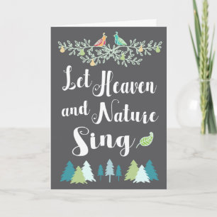 Laat Hemel en Natuur Christelijke Kerstmis zingen Feestdagen Kaart