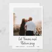 Laat Hemel en Natuur Zingen Script Kerst foto Feestdagenkaart (Voorkant / Achterkant)