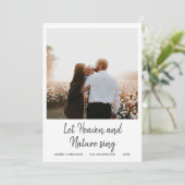 Laat Hemel en Natuur Zingen Script Kerst foto Feestdagenkaart (Staand voorkant)