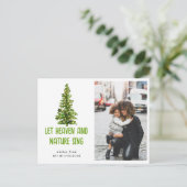 Laat Hemel & Natuur Kerstboom Moeder Foto Zingen Briefkaart (Staand voorkant)