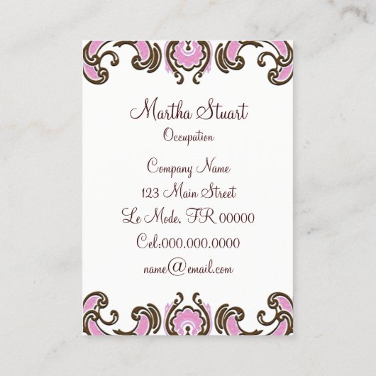 Laat hen PAPIER, GROOTTE & VORM OPTIES EAT - Visitekaartje (Achterkant)