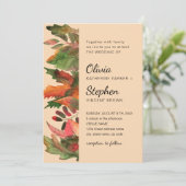 Laat herfst achter. Herfst bos Botanische bruiloft Kaart (Staand voorkant)
