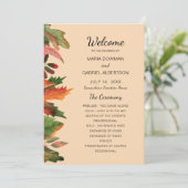 Laat herfst achter. Herfst formele botanische brui Programmakaart (Staand voorkant)