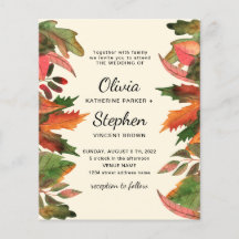 Laat herfst. Autumn graceful Botanical Wedding Inv