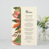 Laat herfst. Najaar elegant trouwmenu (Staand voorkant)