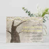 Laat Herfst of Winter Landelijke Boom Lichtjes Bru Kaart (Staand voorkant)