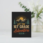 Laat het 1e klas avontuur beginnen briefkaart (Staand voorkant)