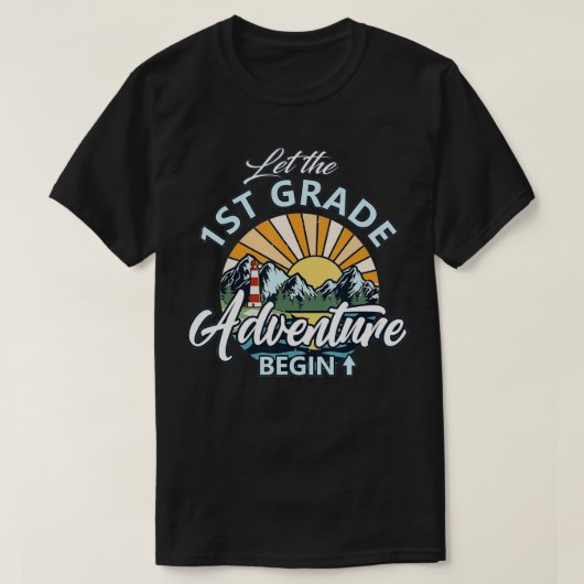 Laat het 1ste Graad Adventure met Leven terug naar T-shirt (Design voorkant)