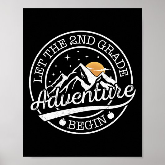 Laat het 2e klas avontuur beginnen Retro eerste da Poster (Voorkant)