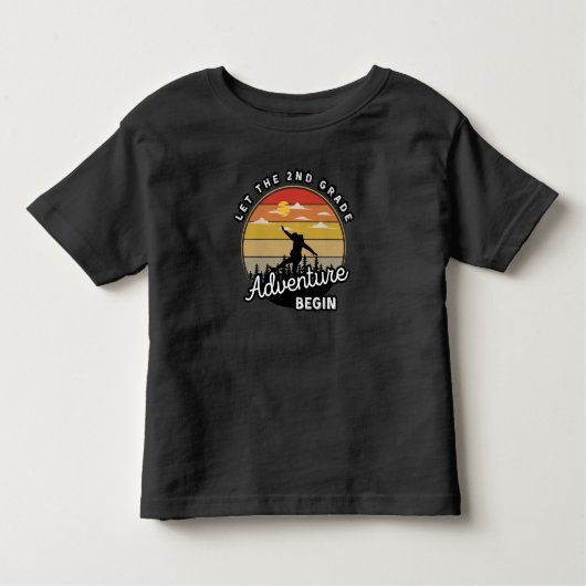Laat het 2e klas avontuur beginnen Terug naar scho Kinder Shirts (Voorkant)