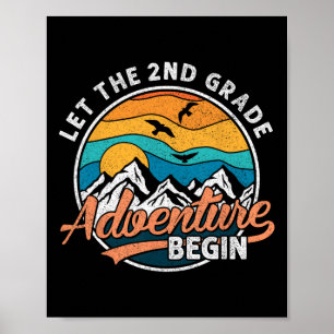 Laat het 2e klas avontuur beginnen terug naar scho poster