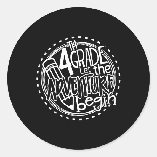 Laat het 4de Graad Adventure met Vierde Rang Tea b Ronde Sticker (Voorkant)