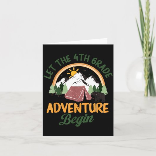 Laat het 4e klas avontuur beginnen Camping Terug Kaart (Voorkant)