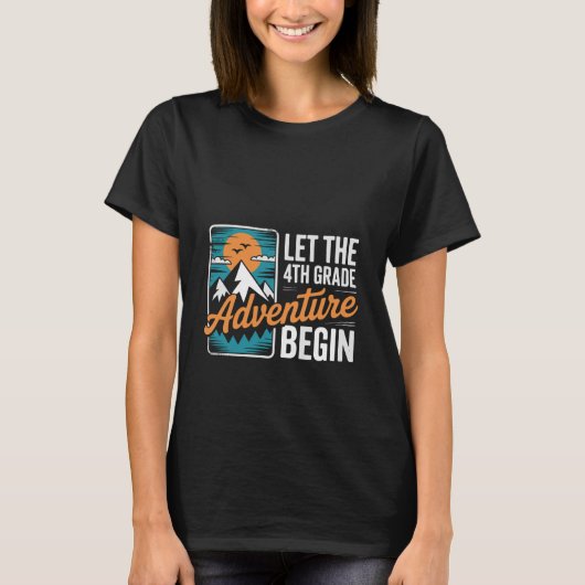 Laat het 4e klas avontuur beginnen - Leuk terug na T-shirt (Voorkant)