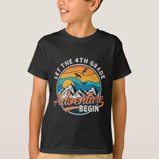 Laat het 4e klas avontuur beginnen terug naar scho t-shirt (Voorkant)