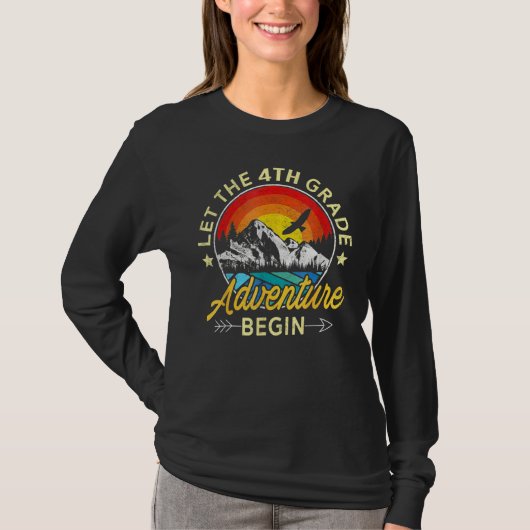 Laat het 4e klas avontuur beginnen vierde terug na t-shirt (Voorkant)