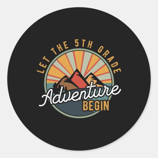 Laat het 5de Graad avontuur met Vijfde Graad Teac Ronde Sticker (Voorkant)