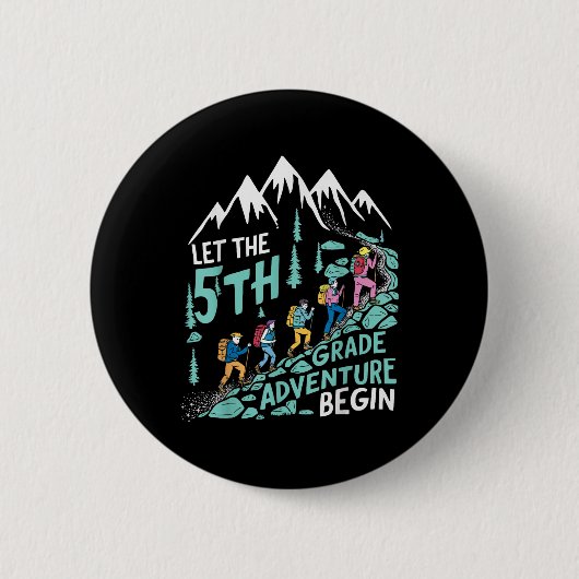 Laat het 5e klas avontuur beginnen 5e klas Teac Ronde Button 5,7 Cm (Voorkant)