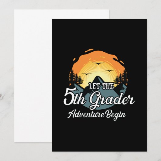 Laat het 5e klas avontuur beginnen kaart (Voorkant / Achterkant)