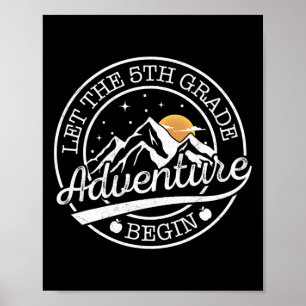 Laat het 5e klas avontuur beginnen Retro eerste da Poster