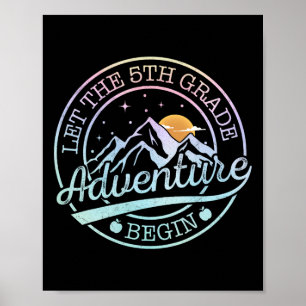 Laat het 5e klas avontuur beginnen Retro eerste da Poster