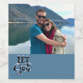 Laat het Aangepaste Foto Sneeuwen Wijn Etiket (Enkel label)