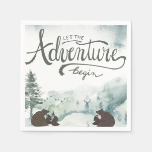 Laat het Adventure Begin Beren Woodland Servet