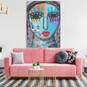 Laat het Afgelopen achter Abstracte Schilderen op  Canvas Afdruk (Insitu (Woonkamer))