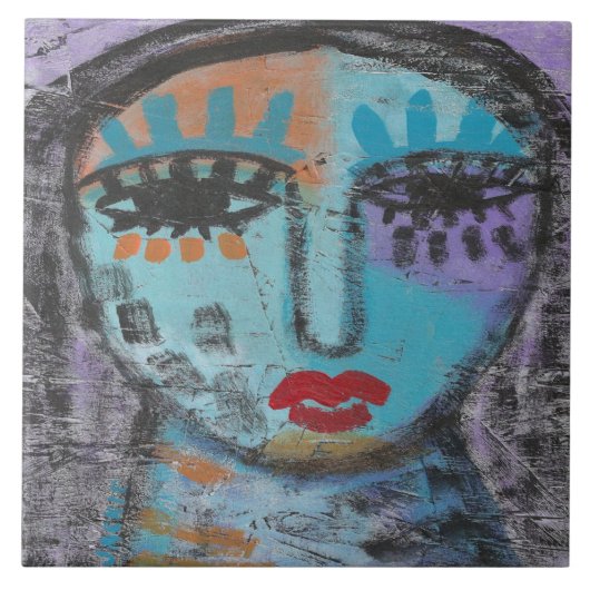 Laat het Afgelopen achter Abstracte Schilderen op  Tegeltje (Voorkant)