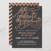 Laat het Afstuderen Roos Gold Chevron vieren Kaart (Voorkant / Achterkant)