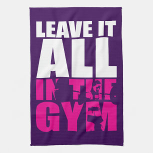 Laat het allemaal achter in de gym - damesvierkant theedoek