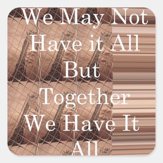 Laat het allemaal Giraffe Safari Hakuna Matata zo  Vierkante Sticker (Voorkant)