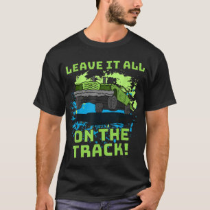 Laat het allemaal op de baan afbraak derby auto hu t-shirt