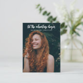 Laat het avonturenscript modern beginnen | Afstude Aankondigingskaart (Staand voorkant)