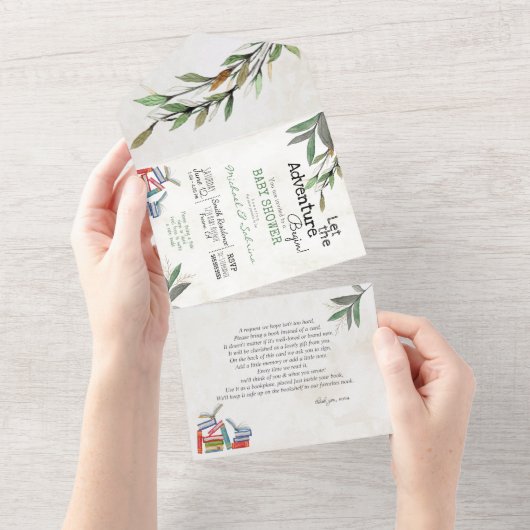 Laat het Avontuur Baby shower van het Verzoek van  All In One Uitnodiging (Afscheurbaar)