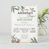 Laat het Avontuur Baby shower van het Verzoek van Kaart (Staand voorkant)