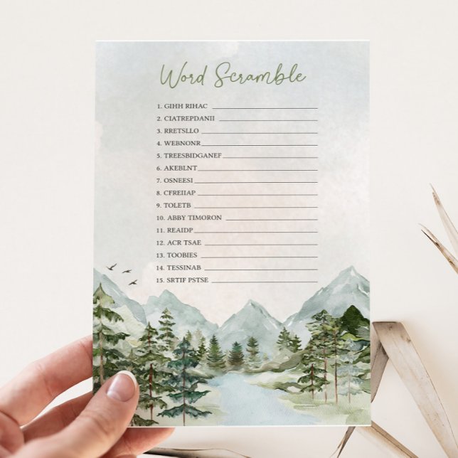 Laat het Avontuur Begin Baby Shower Kermisspel (Let the Adventure Begin Baby Shower Scramble Game)