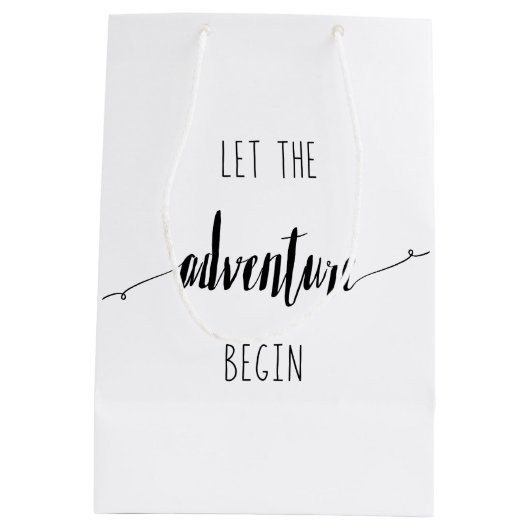 Laat het Avontuur Begin Citaat Medium Cadeauzakje (Achterkant)