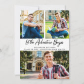Laat het Avontuur Begin Foto Afstudeerfeest Kaart (Voorkant)