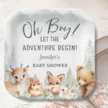 Laat het Avontuur Begin Jongen Bos Baby Shower