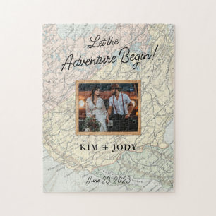 Laat het avontuur Begin met de Foto van het Wedden Legpuzzel