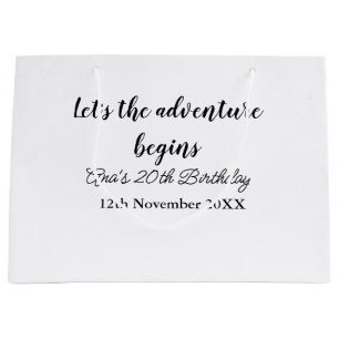 laat het avontuur beginnen 20ste verjaardag voeg n groot cadeauzakje