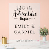 Laat het avontuur beginnen aangepaste bruiloft acryl bord (Huwelijk)