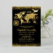 Laat het Avontuur Beginnen Afstudeerfeest Folie Uitnodiging (Staand Voorkant)