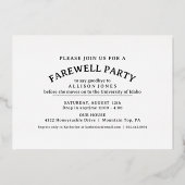 Laat het avontuur beginnen Afstuderen Afscheidsfee Folie Uitnodiging (Achterkant)